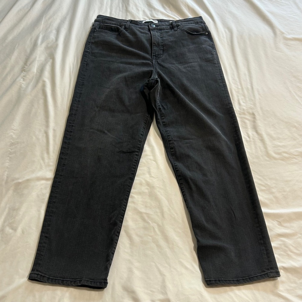 Social Standard by Sanctuary Womens Slim Straight Jeans Black Charcoal Sz 14/32